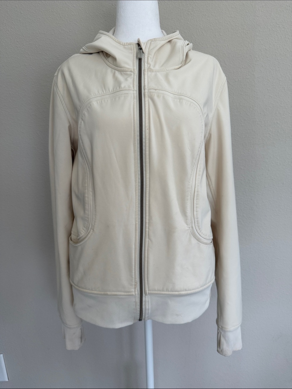 LuluLemon Women’s Hooded Zip Jacket in Cream